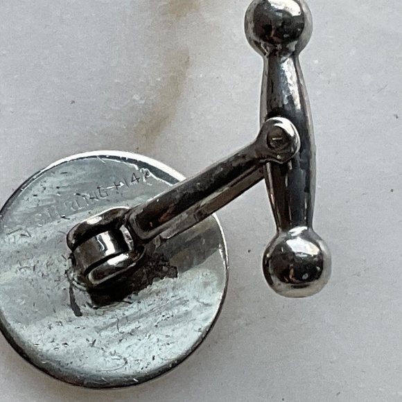 Vintage Art Deco Cufflinks 14k Yellow Gold & Sterling Silver Engravable - Picture 6 of 8